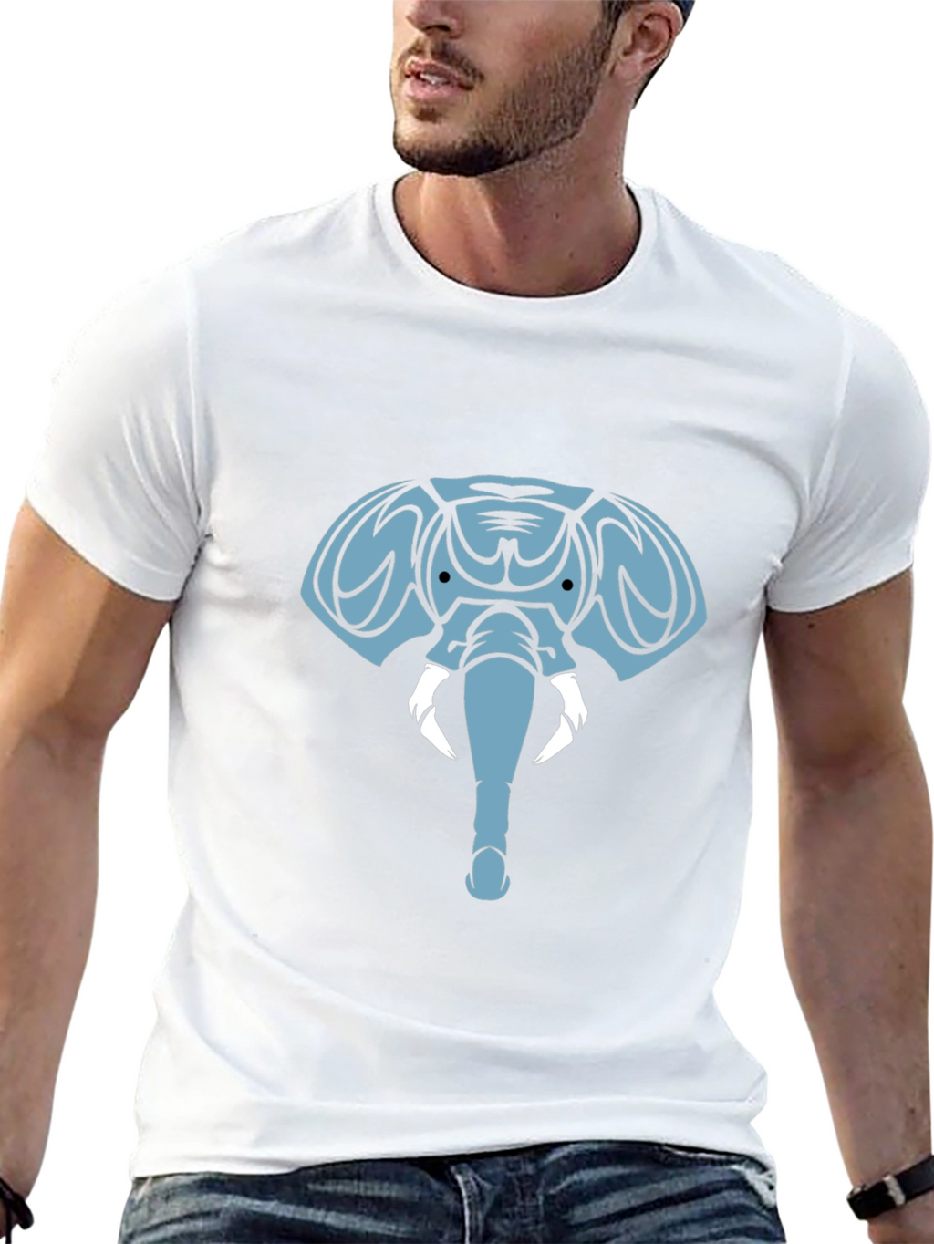 Elephant Graphic Tee - Stylish Black Cotton T-Shirt