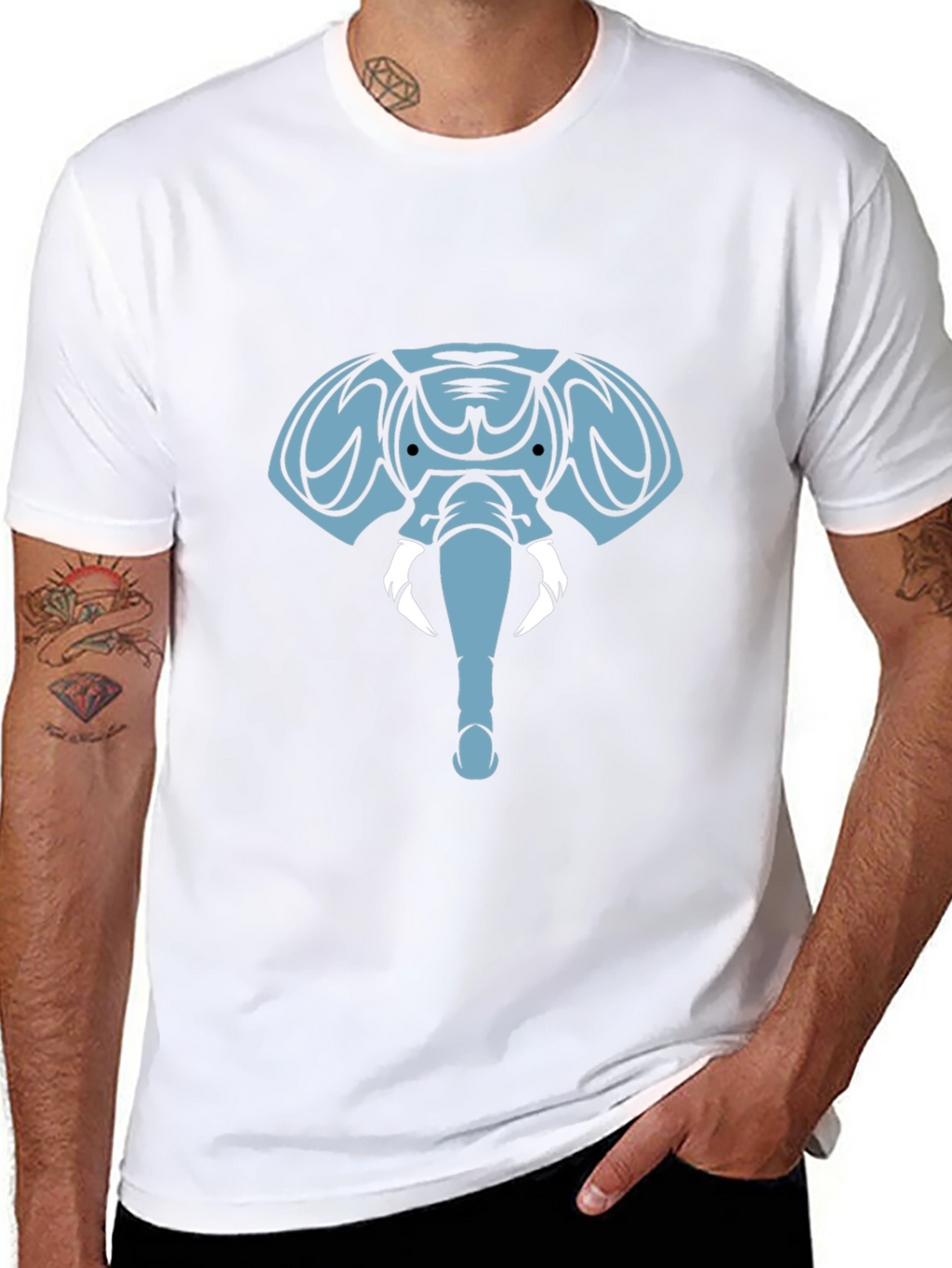 Elephant Graphic Tee - Stylish Black Cotton T-Shirt