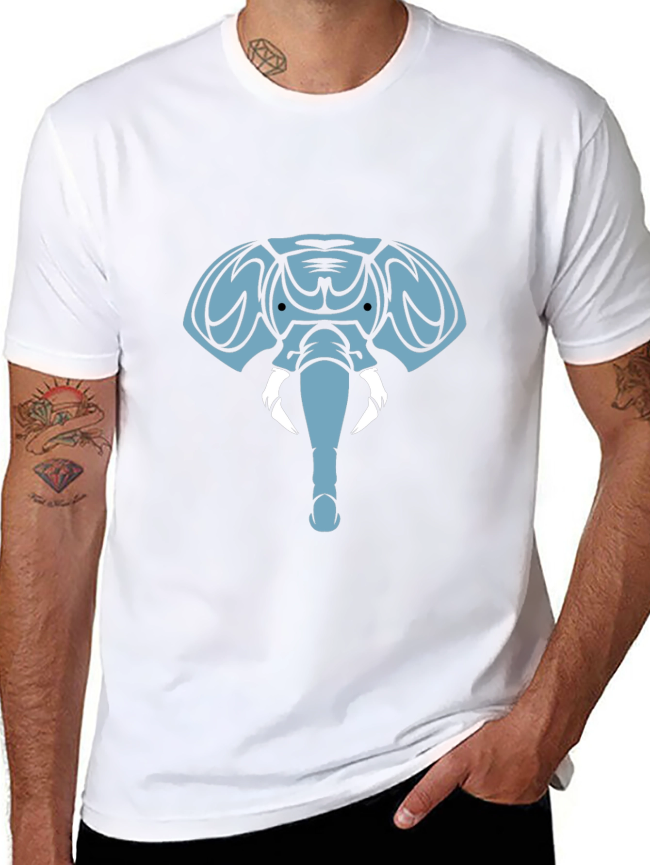 Elephant Graphic Tee - Stylish Black Cotton T-Shirt