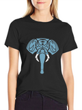 Elephant Graphic Tee - Stylish Black Cotton T-Shirt