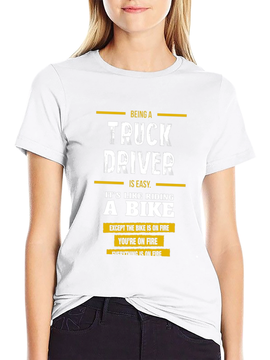Truck Driver On Fire Graphic T-Shirt