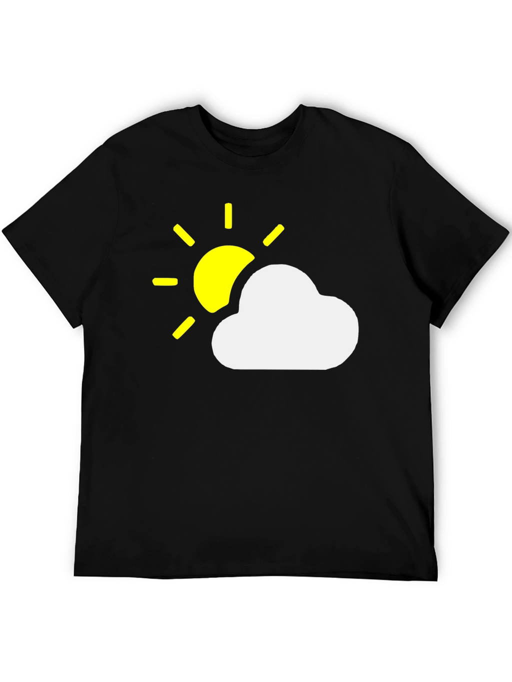 Sunny Day Cloud Graphic Black T-Shirt