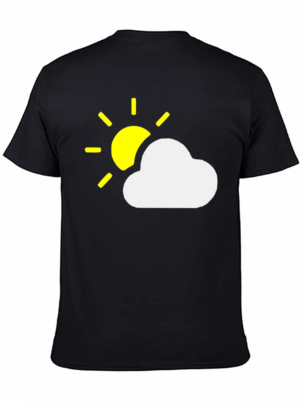 Sunny Day Cloud Graphic Black T-Shirt