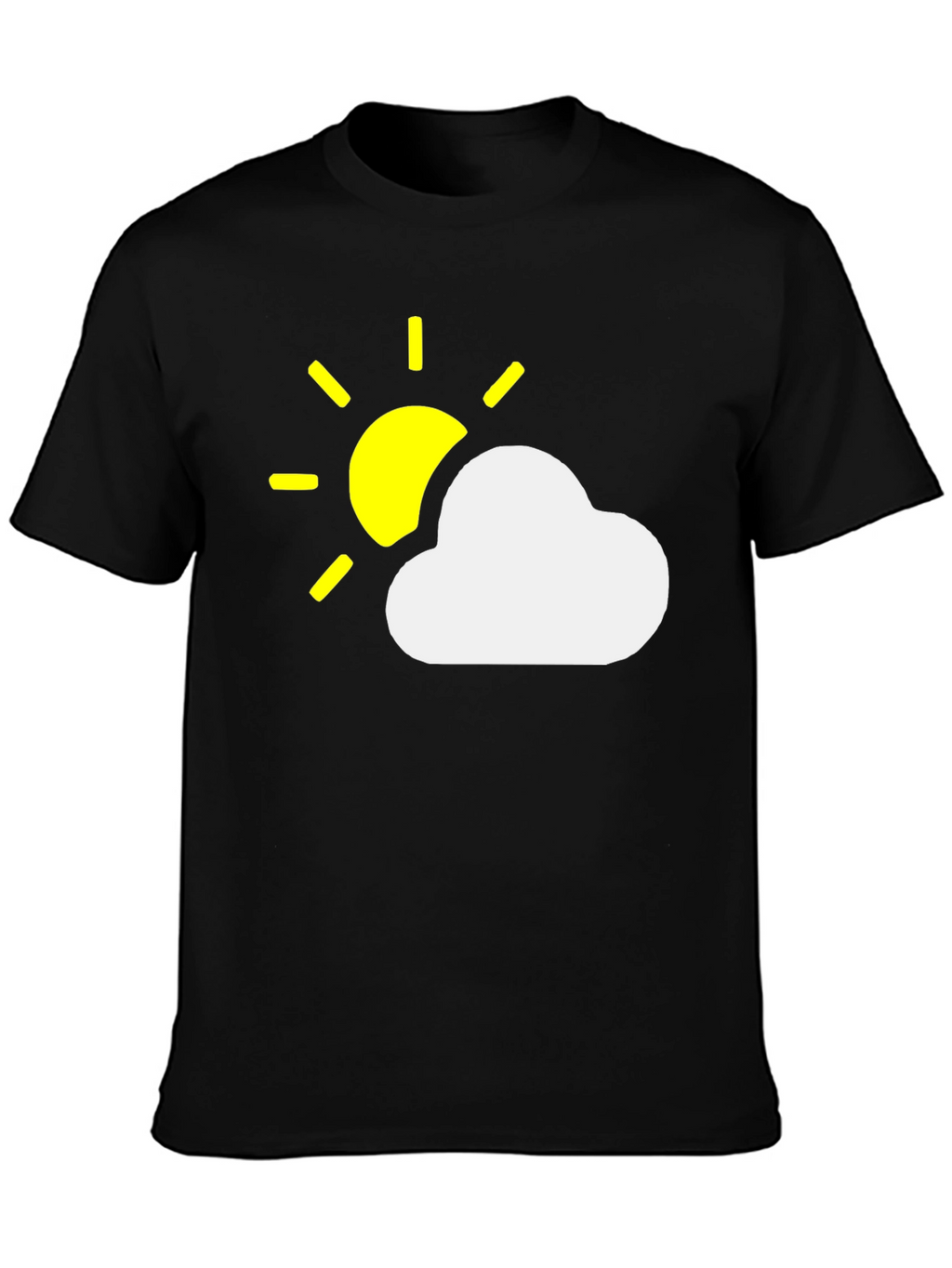 Sunny Day Cloud Graphic Black T-Shirt