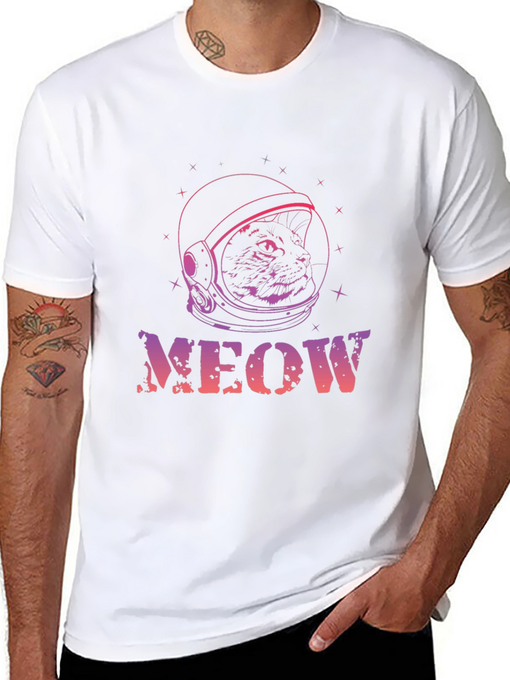 Astronaut Cat Meow T-Shirt