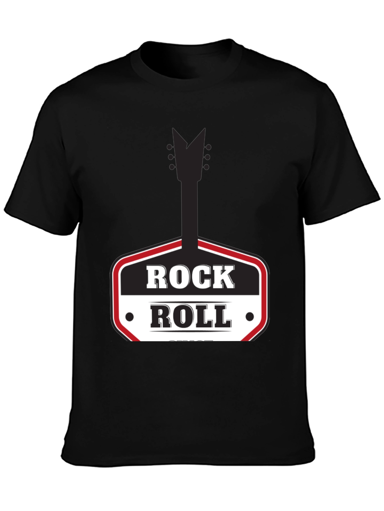 Rock and Roll Graphic Tee - Black Casual T-Shirt