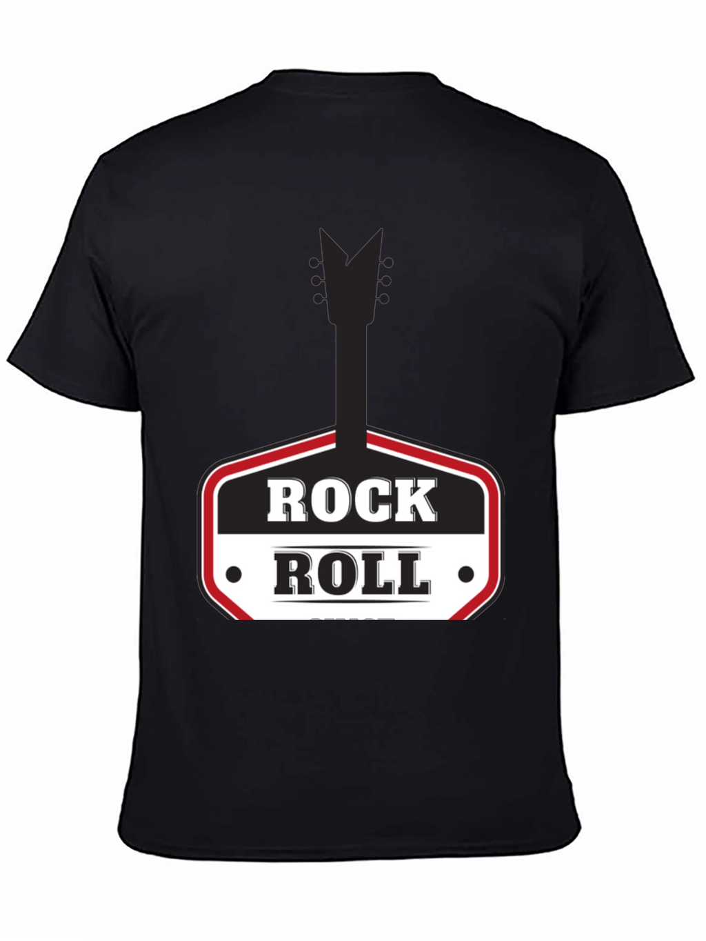Rock and Roll Graphic Tee - Black Casual T-Shirt