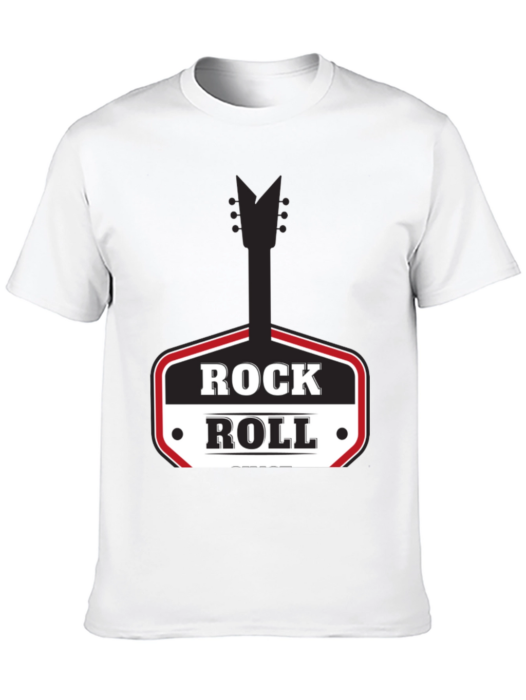 Rock and Roll Graphic Tee - Black Casual T-Shirt