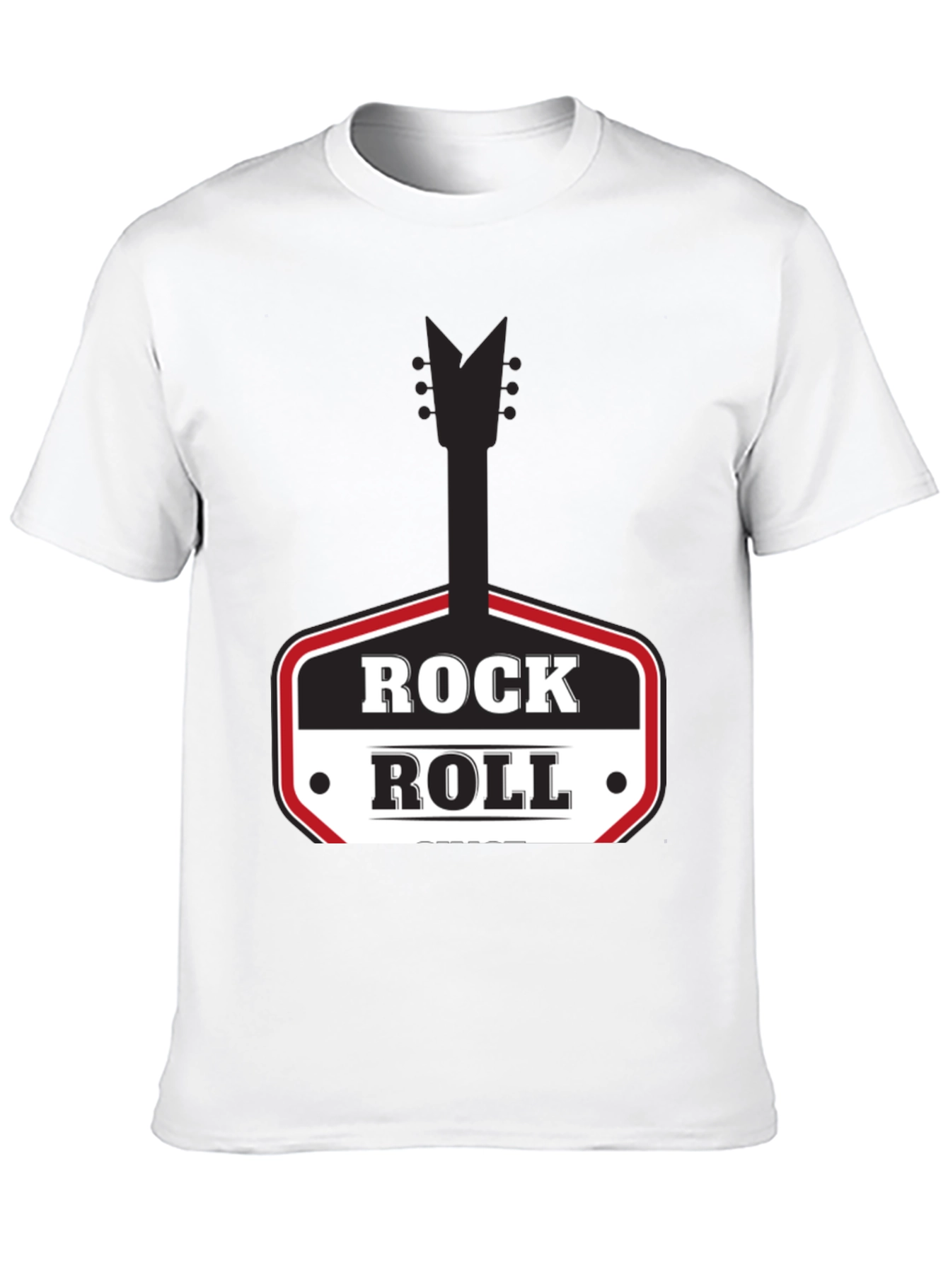 Rock and Roll Graphic Tee - Black Casual T-Shirt