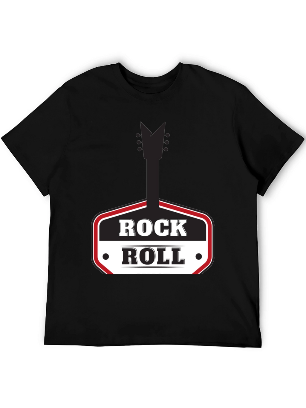 Rock and Roll Graphic Tee - Black Casual T-Shirt