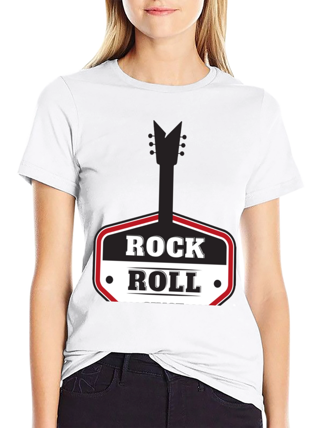 Rock and Roll Graphic Tee - Black Casual T-Shirt