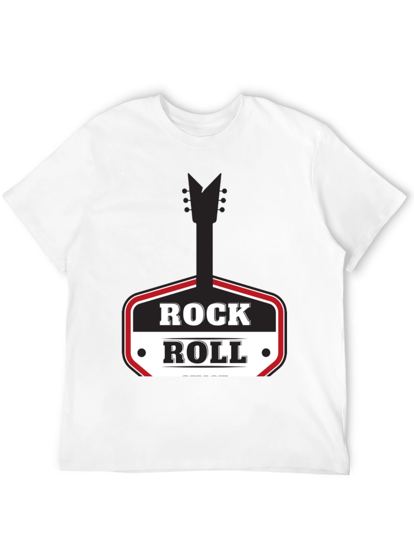 Rock and Roll Graphic Tee - Black Casual T-Shirt