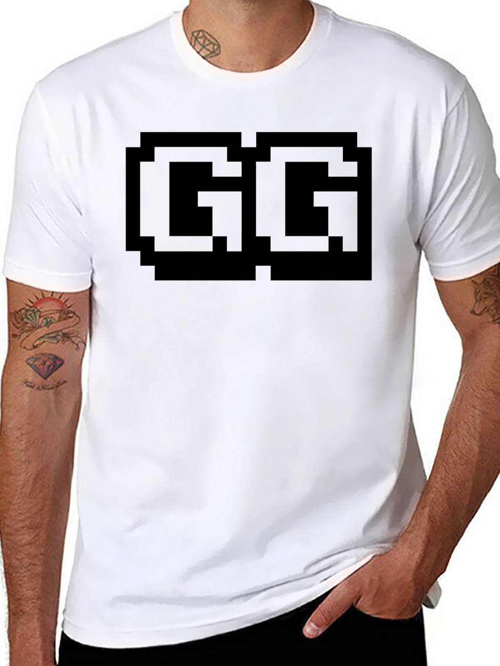 Pixel GG Graphic T-Shirt - Gamer Style Tee