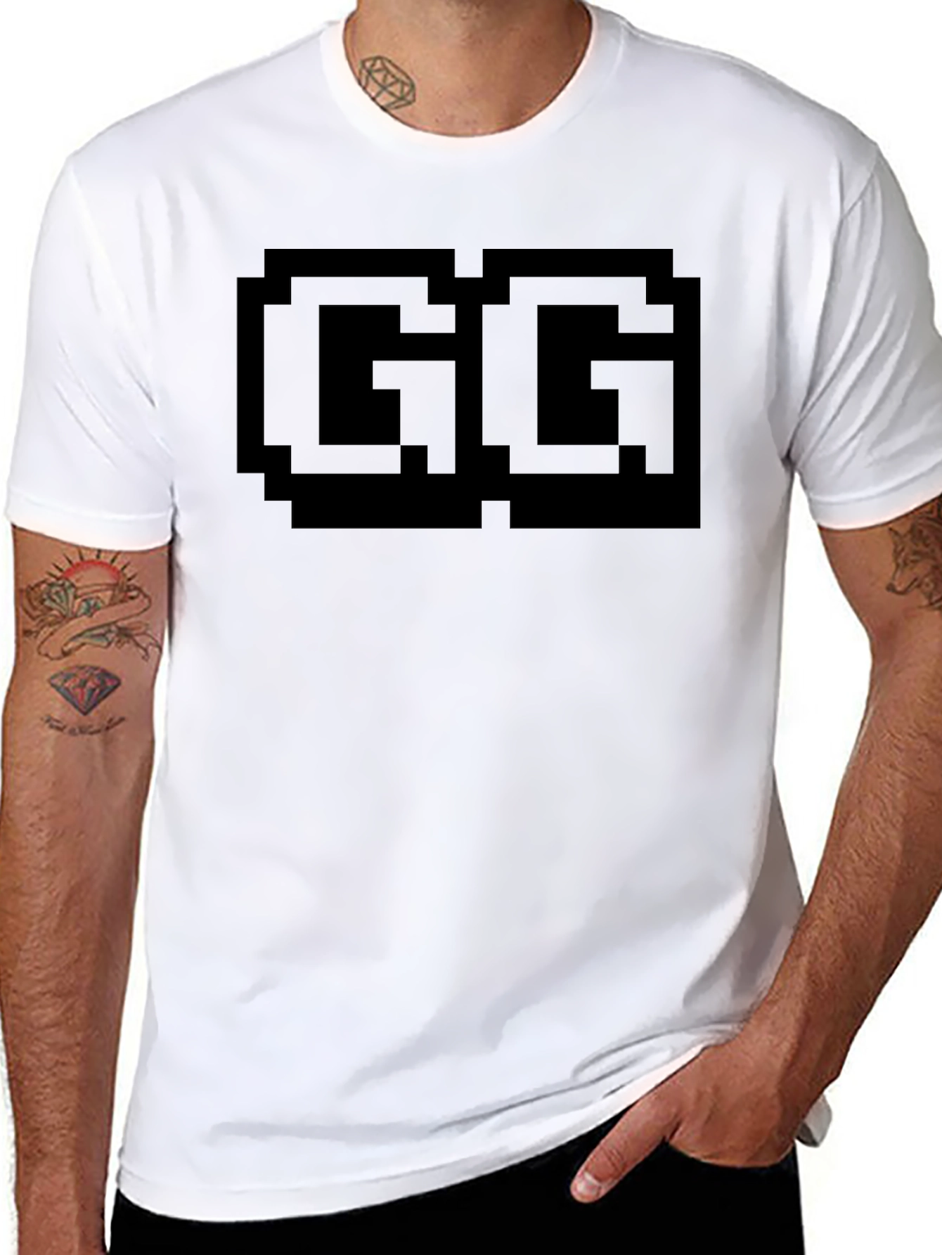 Pixel GG Graphic T-Shirt - Gamer Style Tee