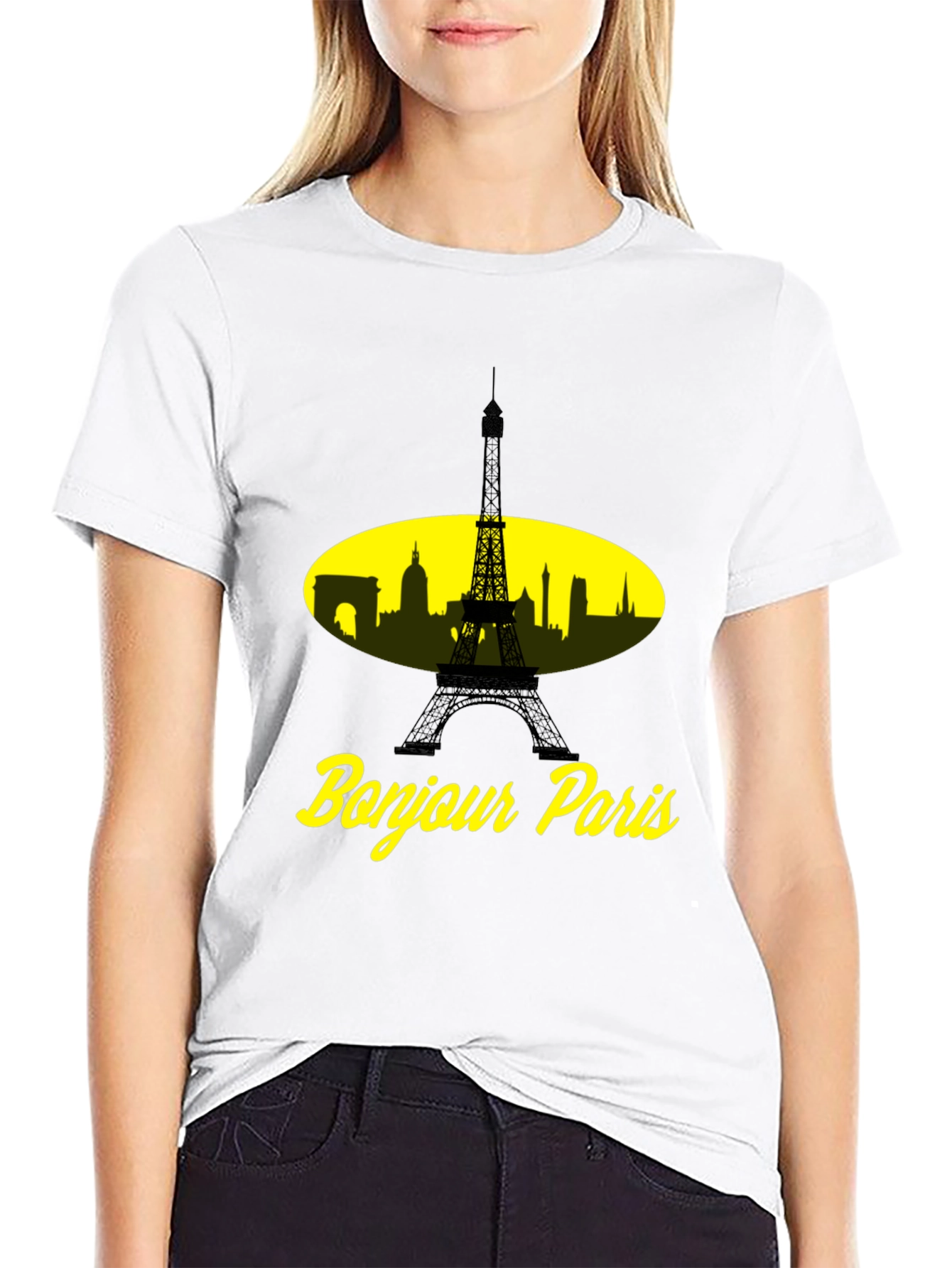 Bonjour Paris Black T-Shirt