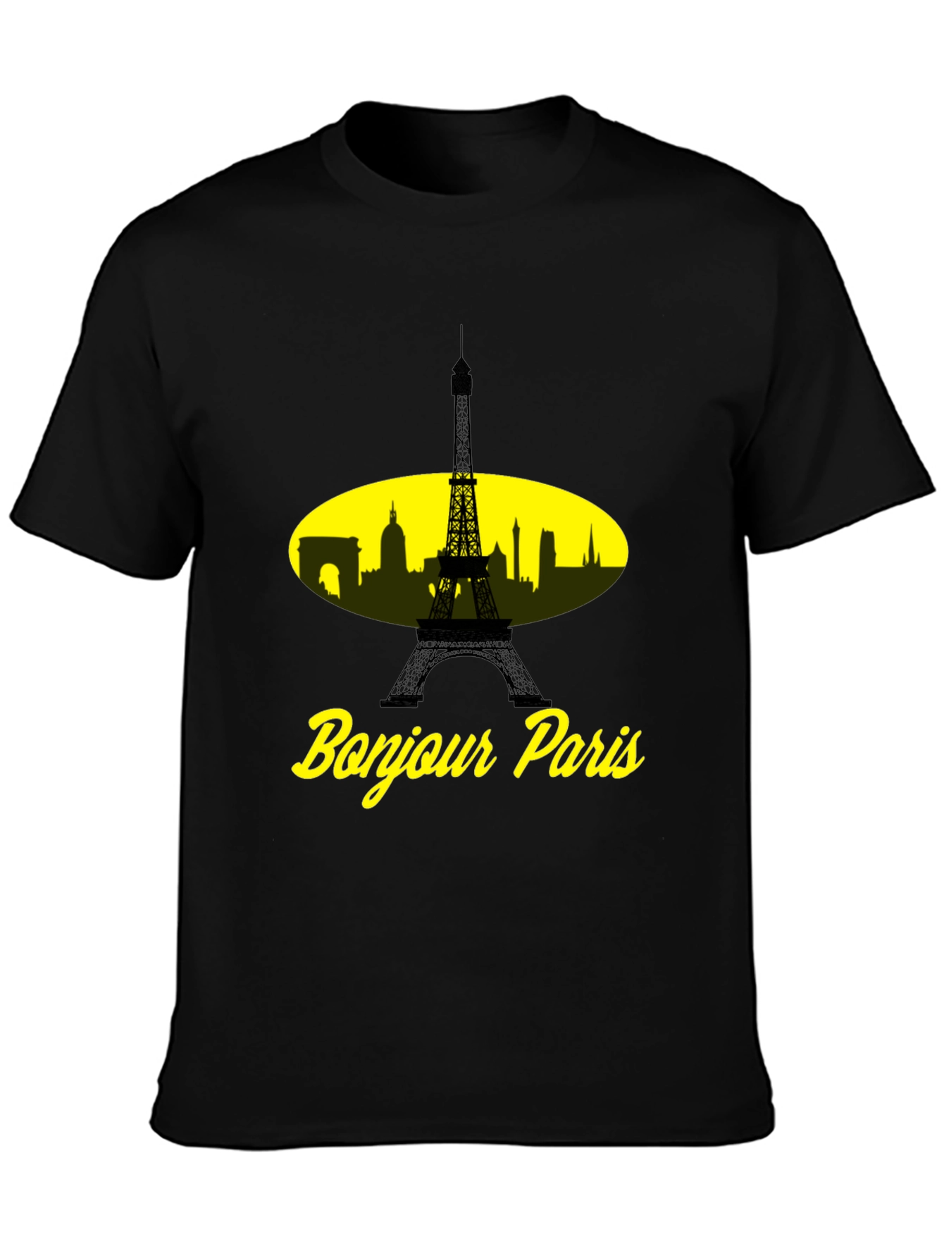Bonjour Paris Black T-Shirt