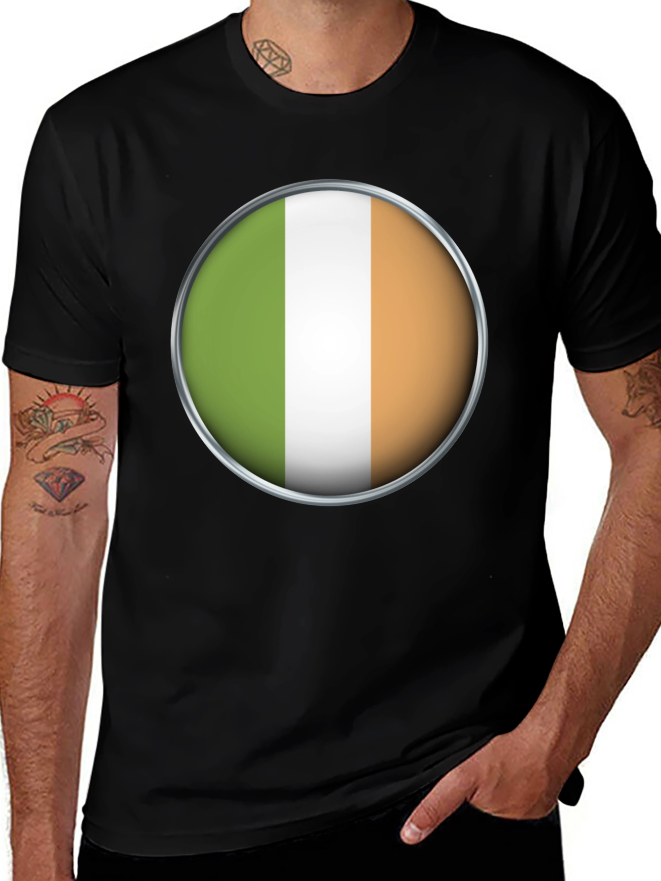 Ireland Flag Graphic T-Shirt - Black
