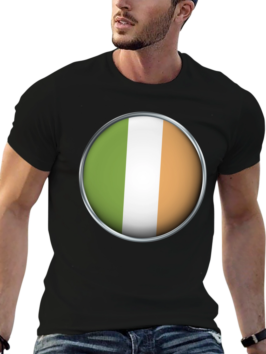 Ireland Flag Graphic T-Shirt - Black