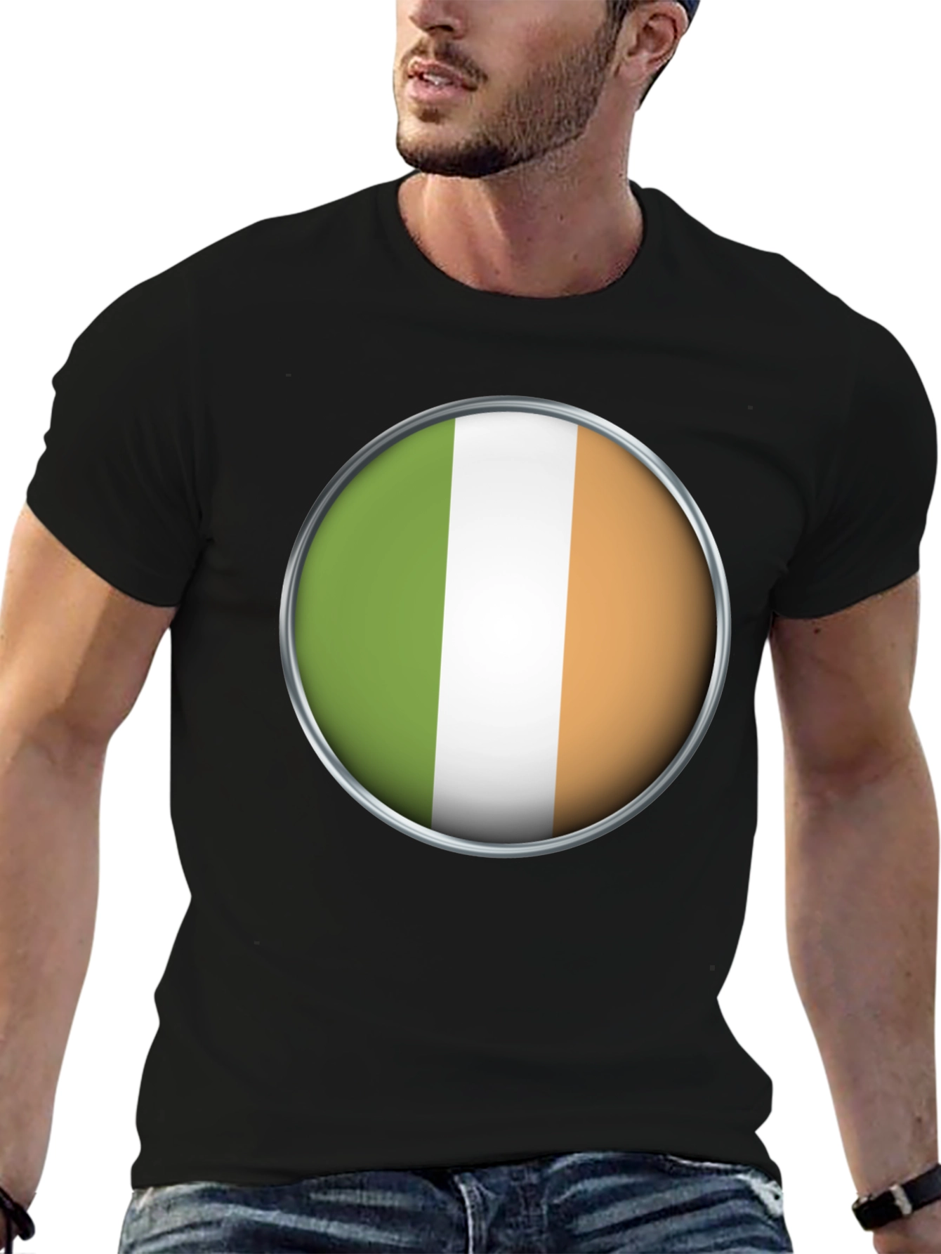 Ireland Flag Graphic T-Shirt - Black