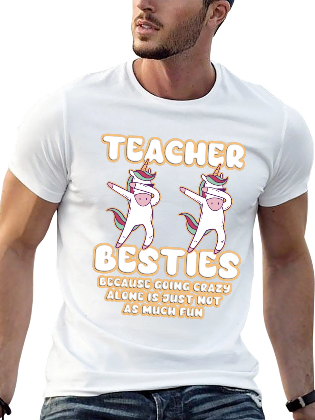 Teacher Besties T-Shirt Unicorn Dabbing Funny