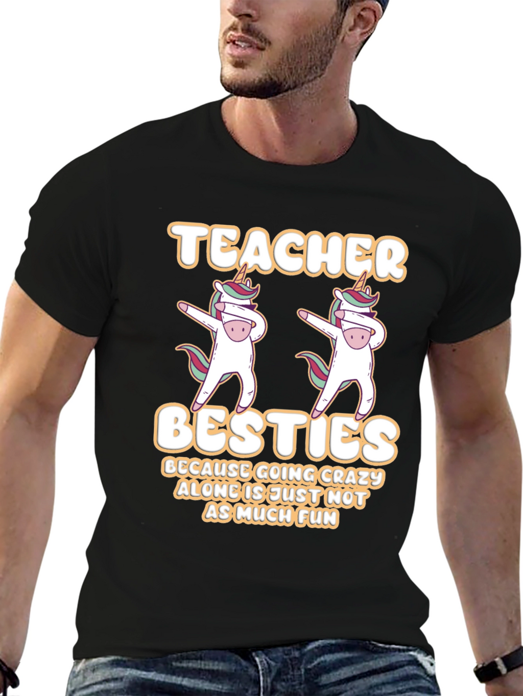 Teacher Besties T-Shirt Unicorn Dabbing Funny