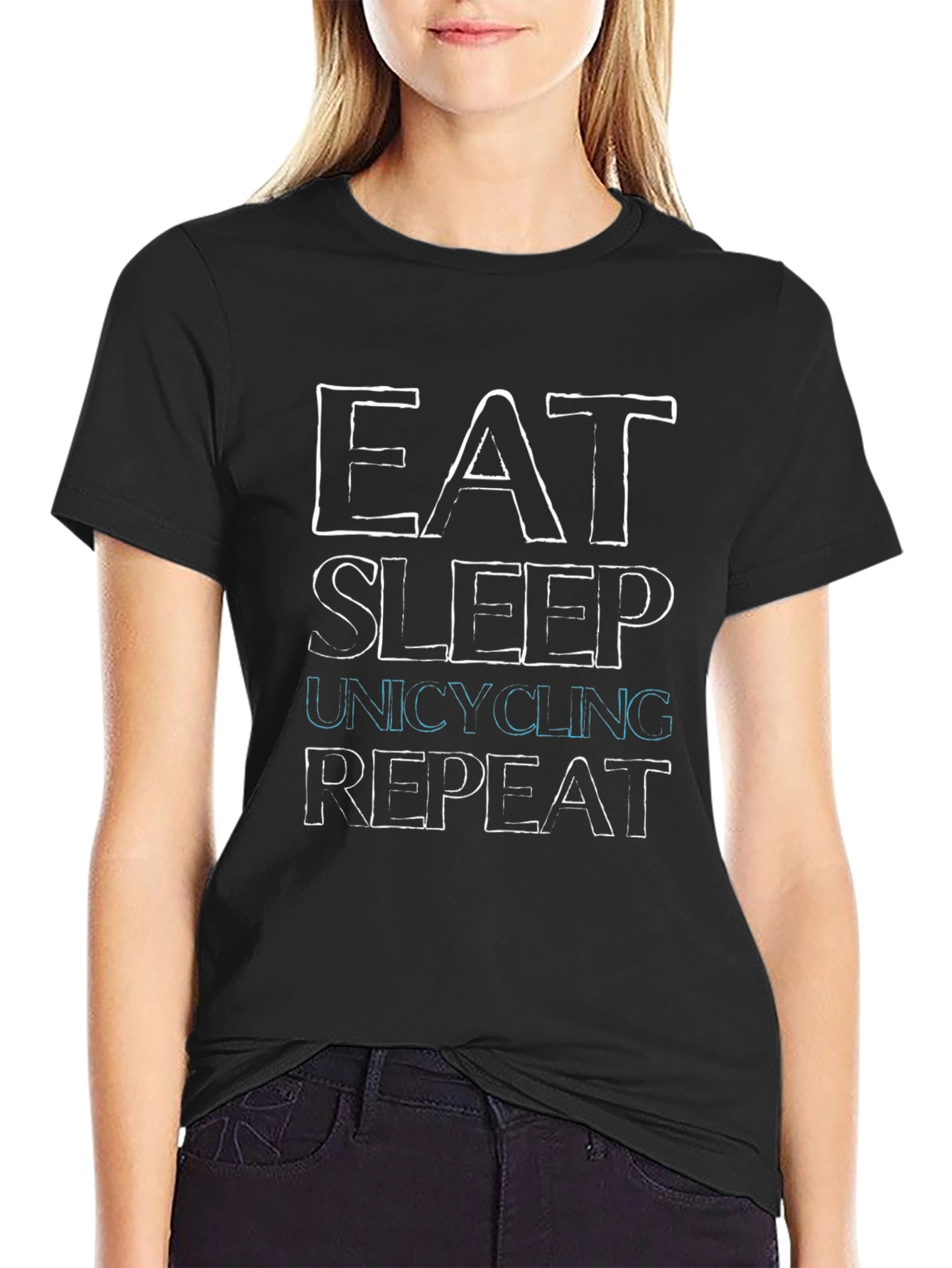 Eat Sleep Unicycling Repeat Graphic Tee