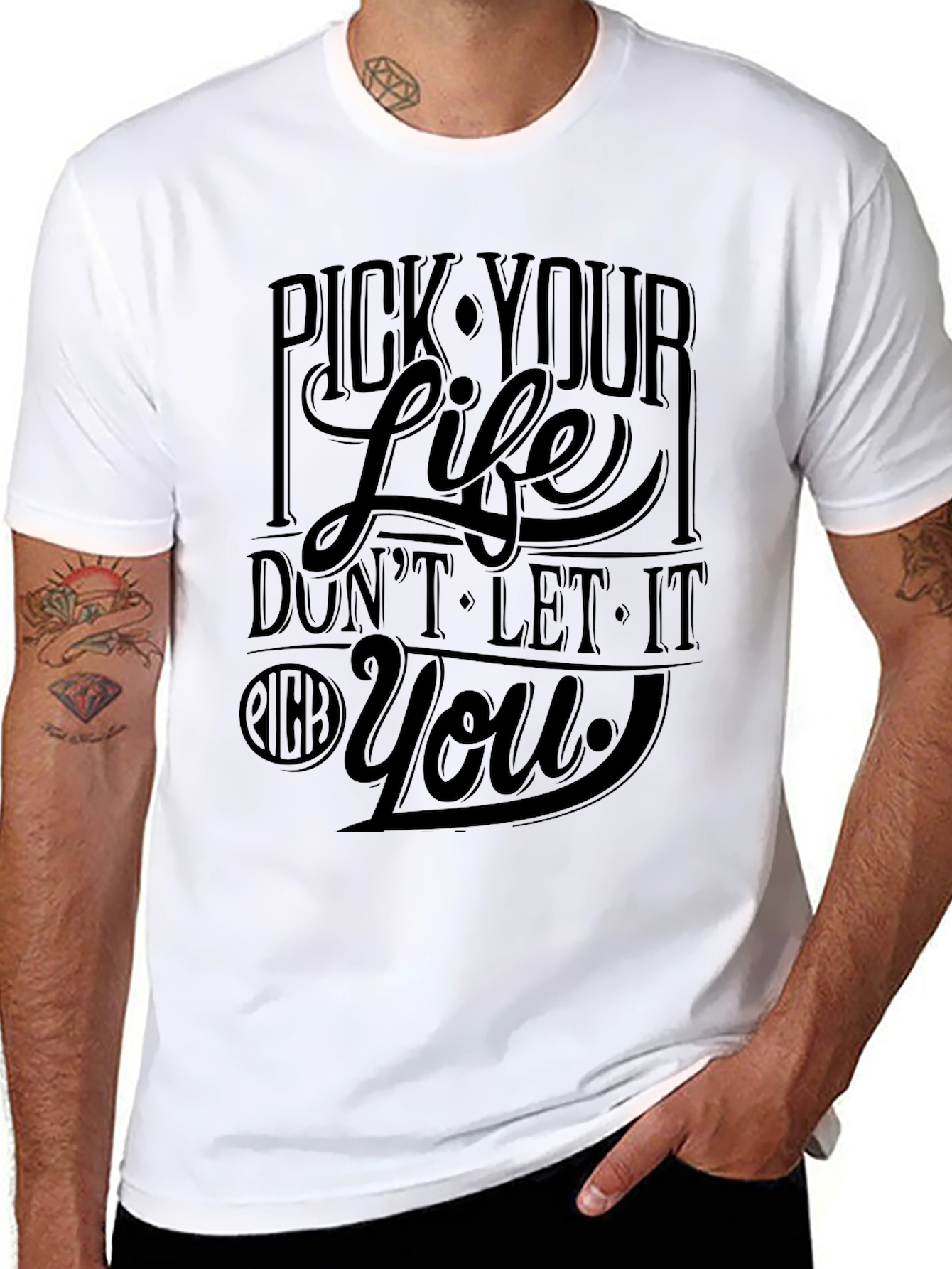 Pick Your Life Graphic T-Shirt - Black