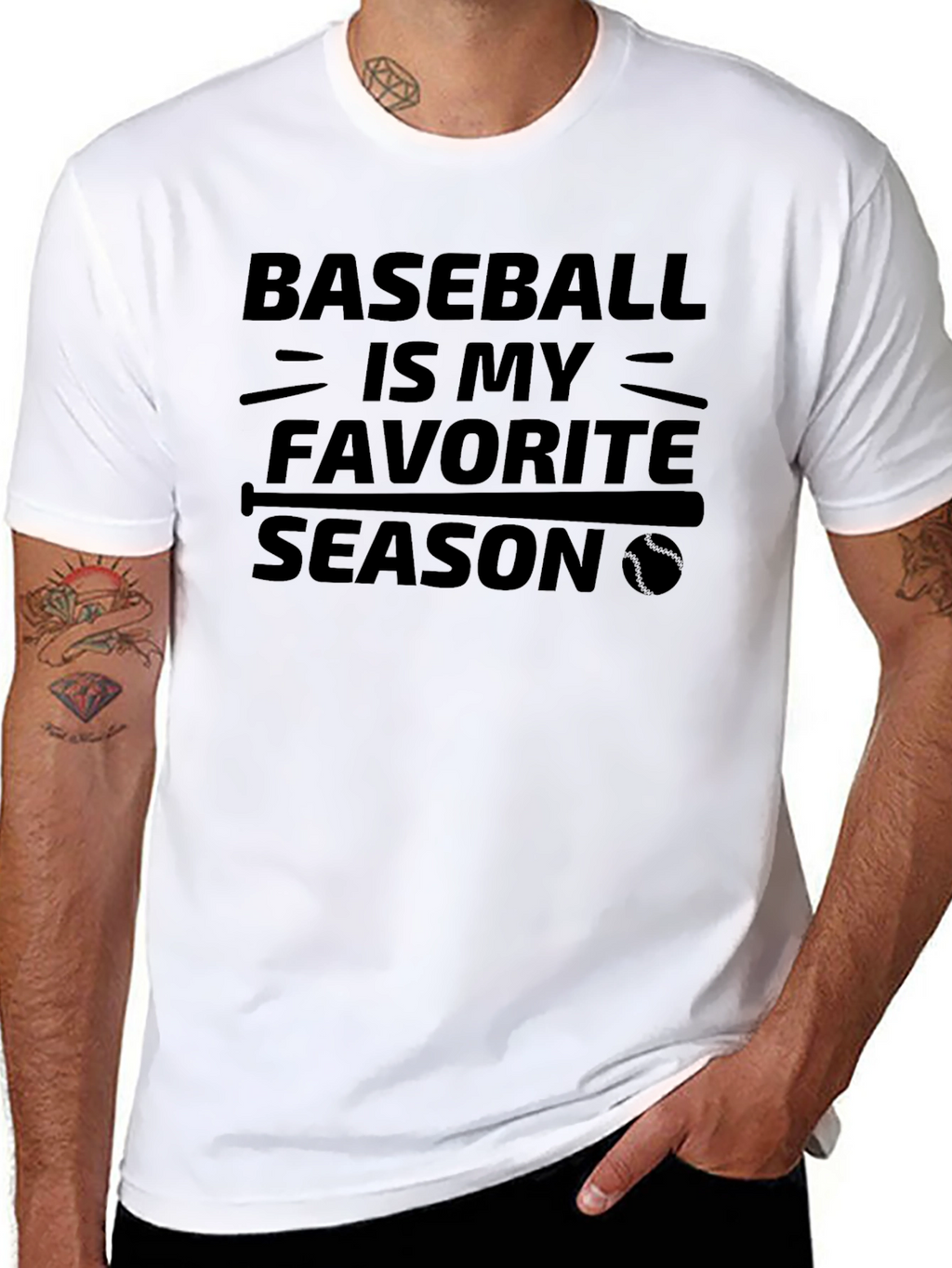 Baseball is My Favorite Season Black Graphic Tee