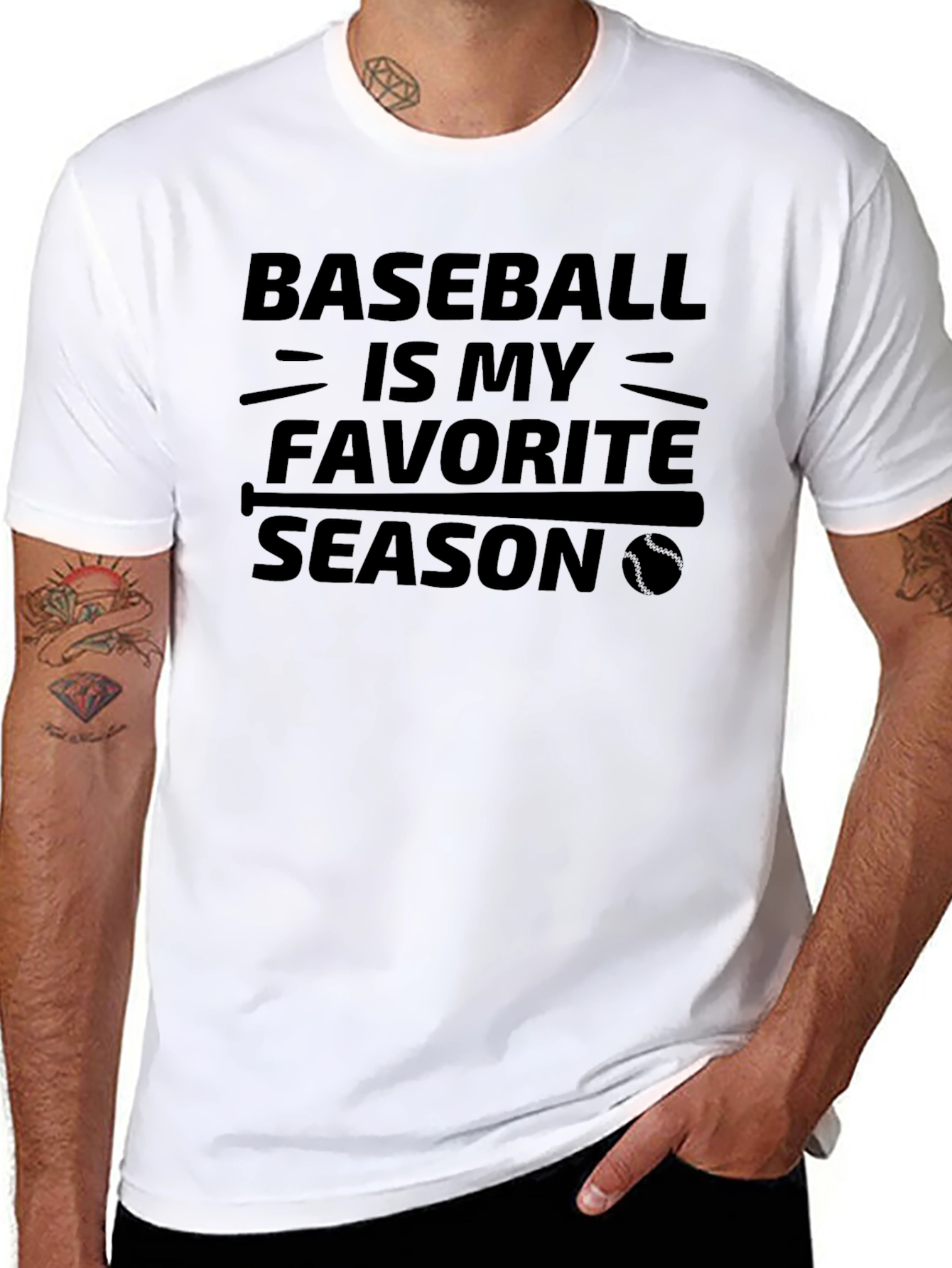 Baseball is My Favorite Season Black Graphic Tee