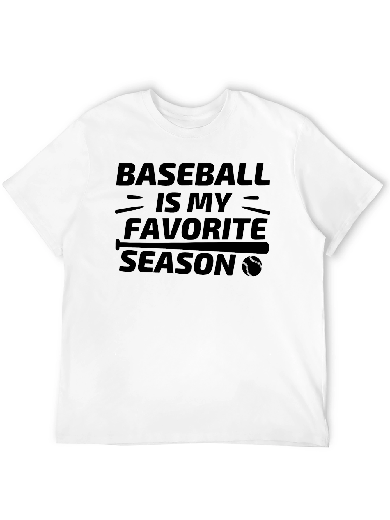 Baseball is My Favorite Season Black Graphic Tee