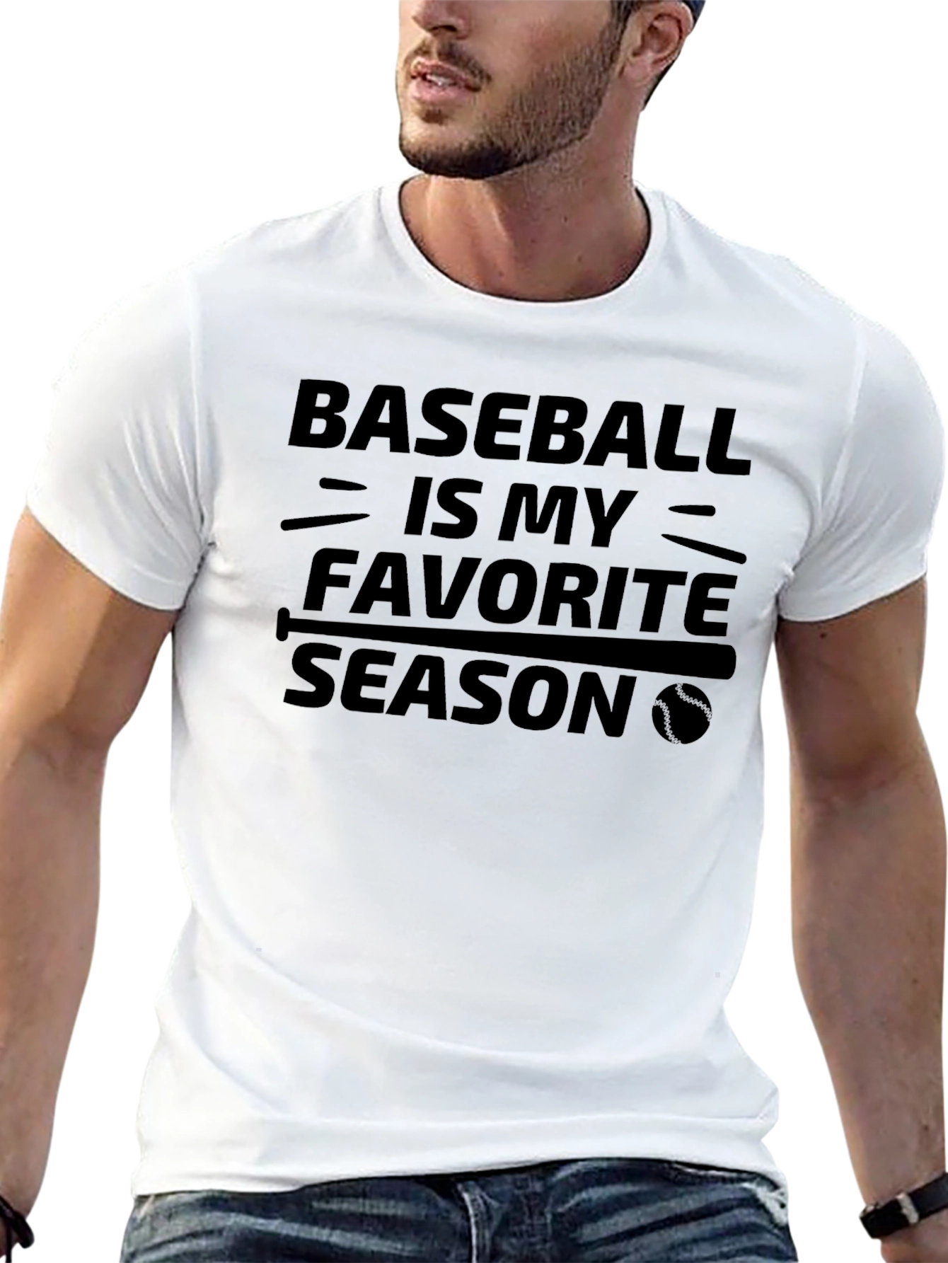 Baseball is My Favorite Season Black Graphic Tee