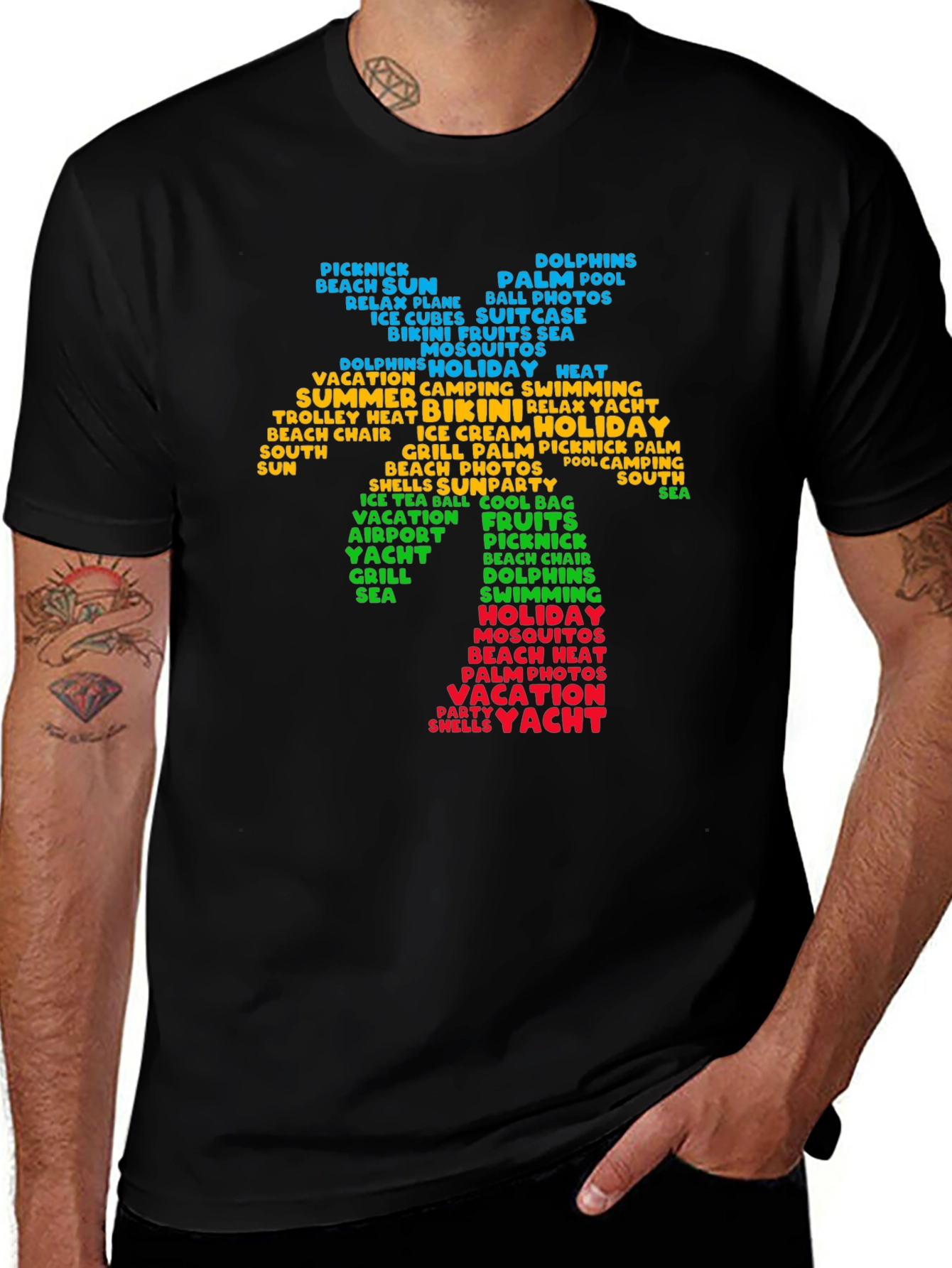 Summer Vacation Word Art Tee