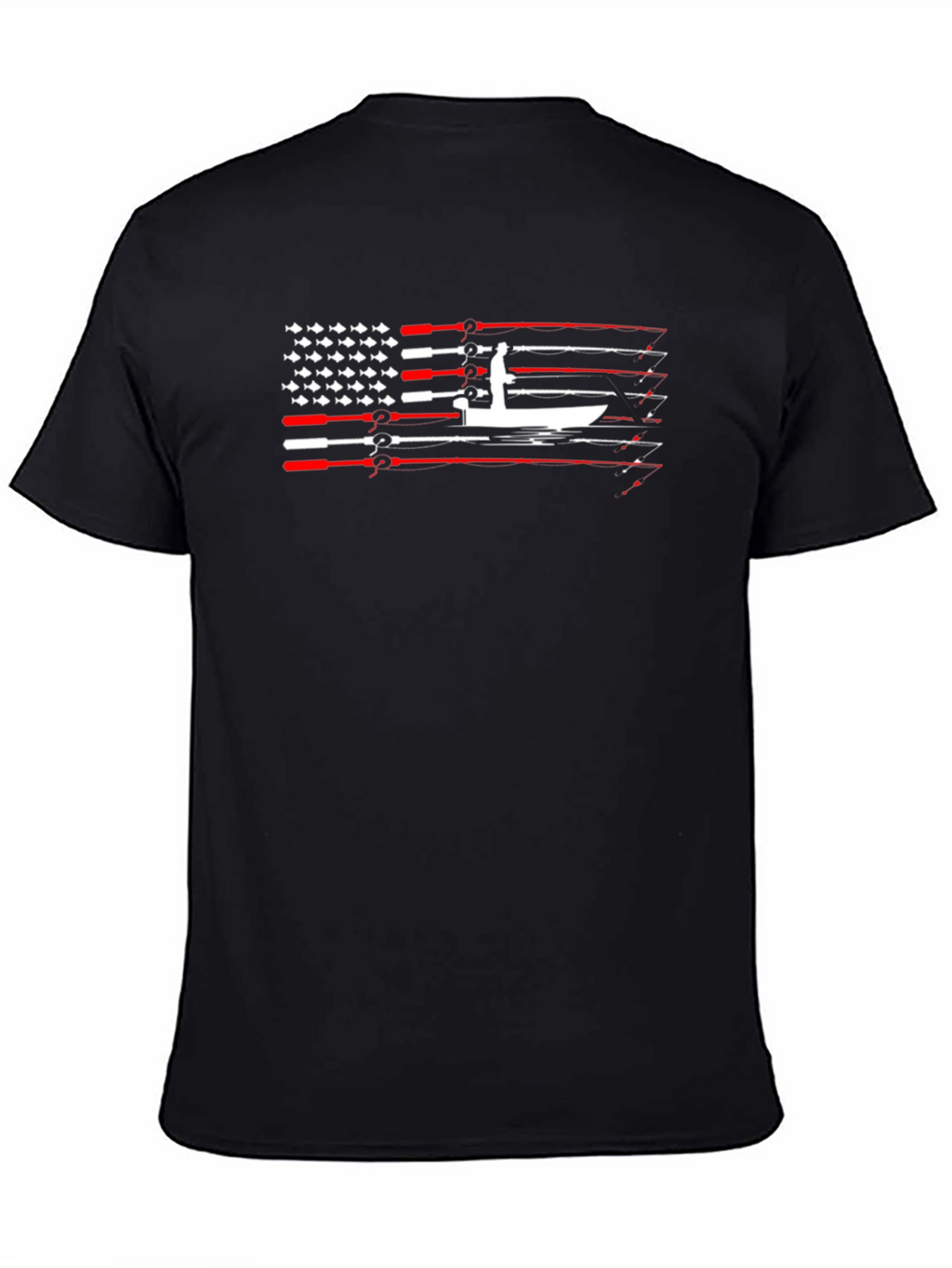 Fishing American Flag T-Shirt
