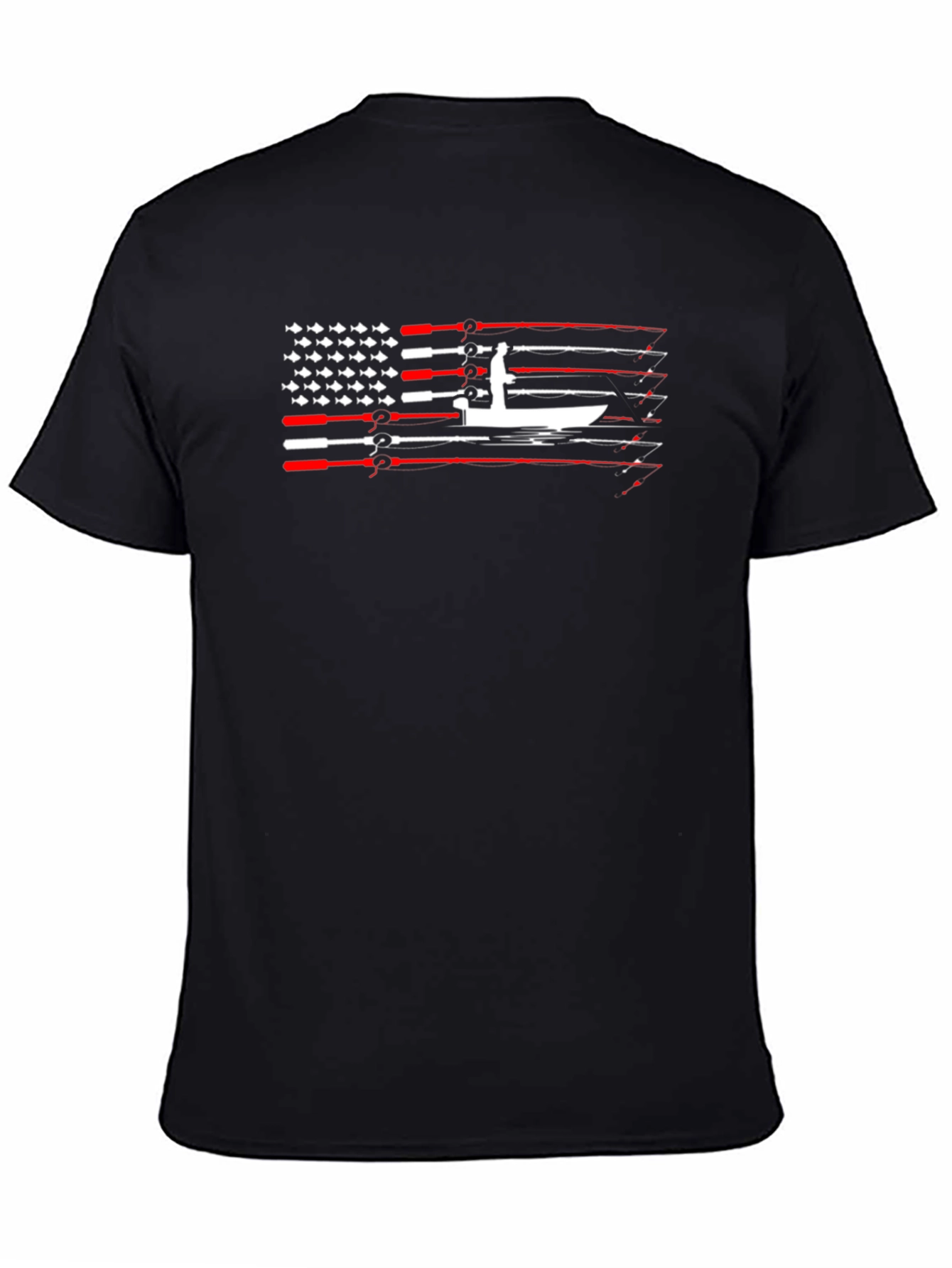 Fishing American Flag T-Shirt