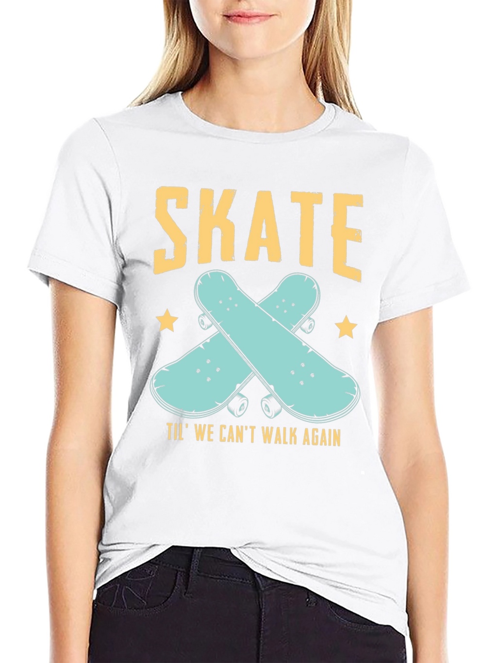Skate Til We Cant Walk Again Black T-Shirt