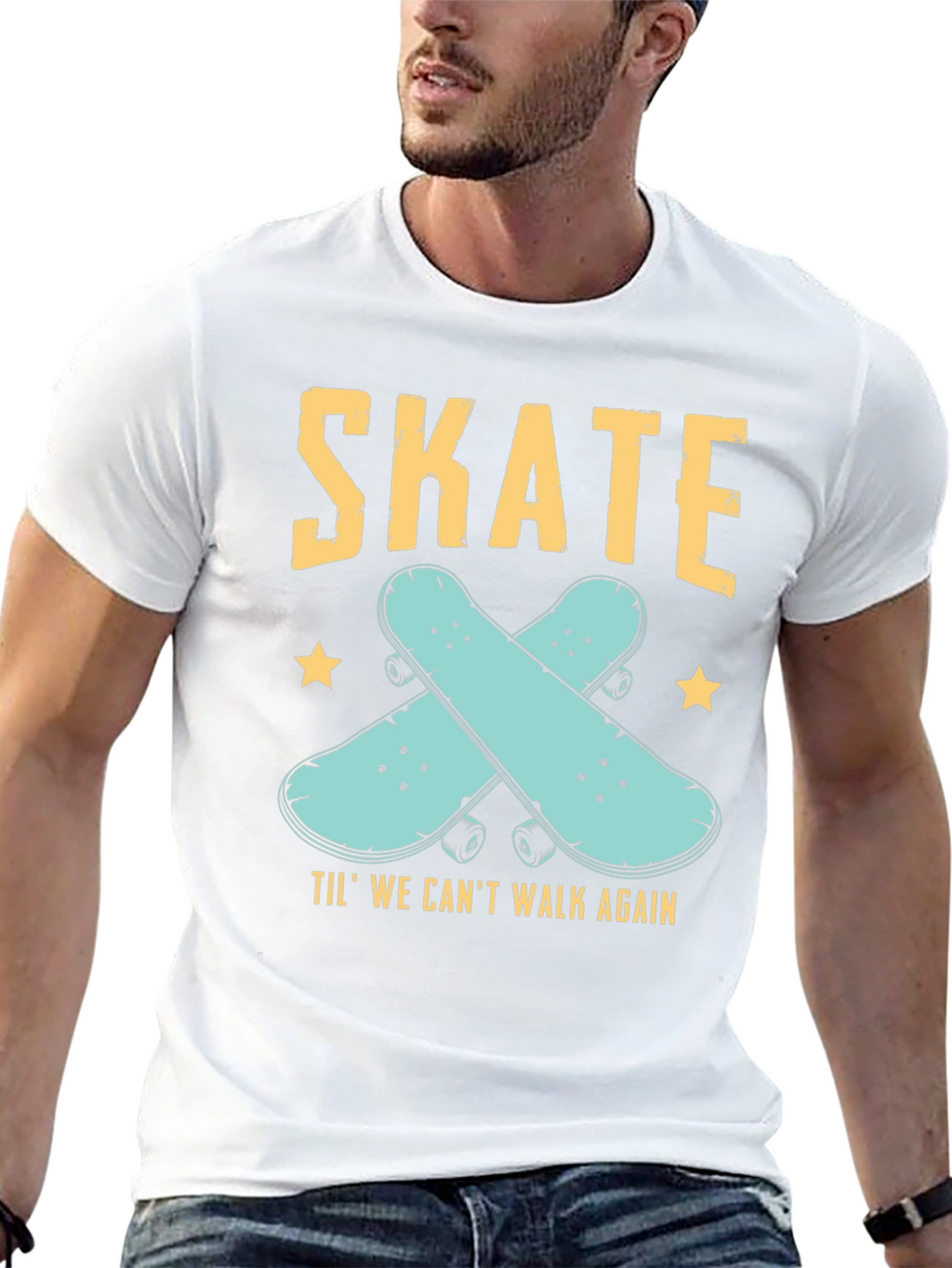 Skate Til We Cant Walk Again Black T-Shirt