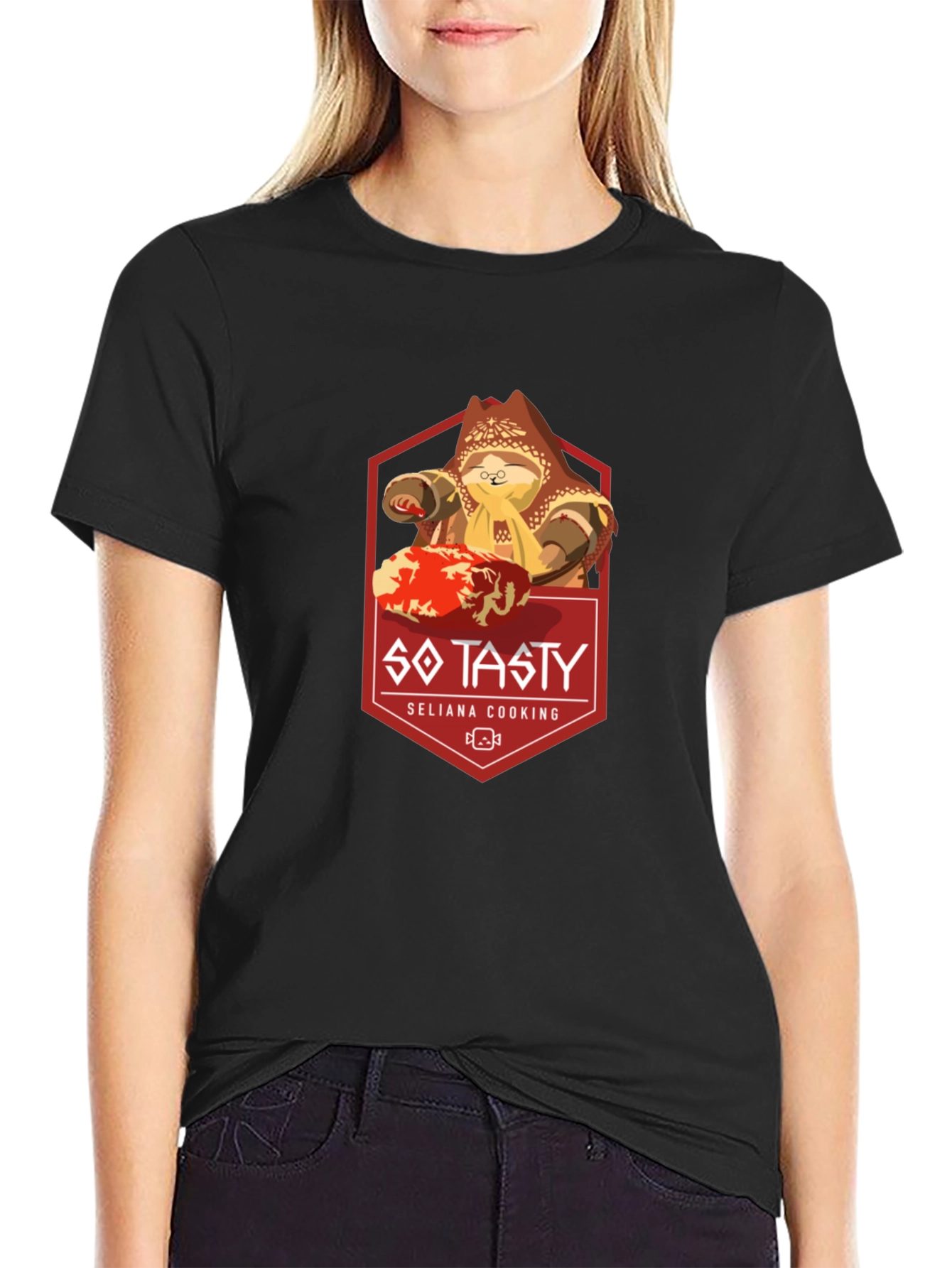 So Tasty Seliana Cooking Black Graphic Tee