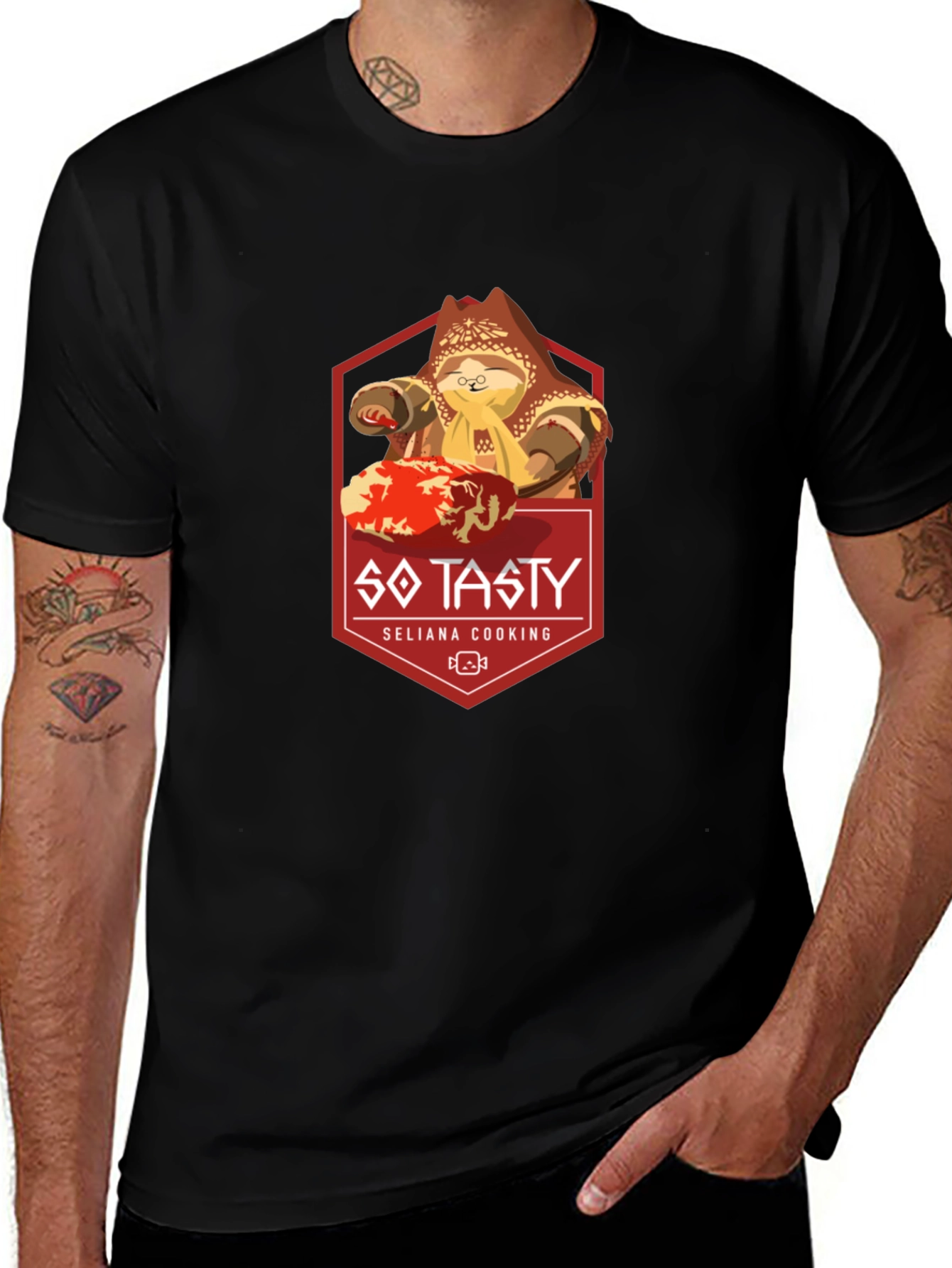 So Tasty Seliana Cooking Black Graphic Tee