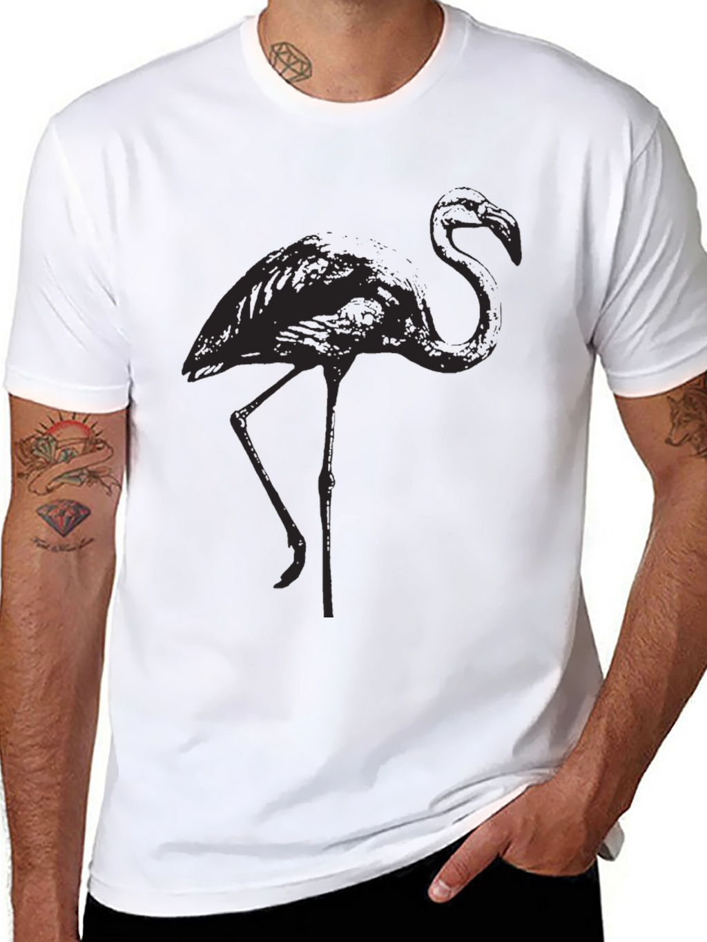 Black Flamingo Graphic Tee - Stylish Casual Wear
