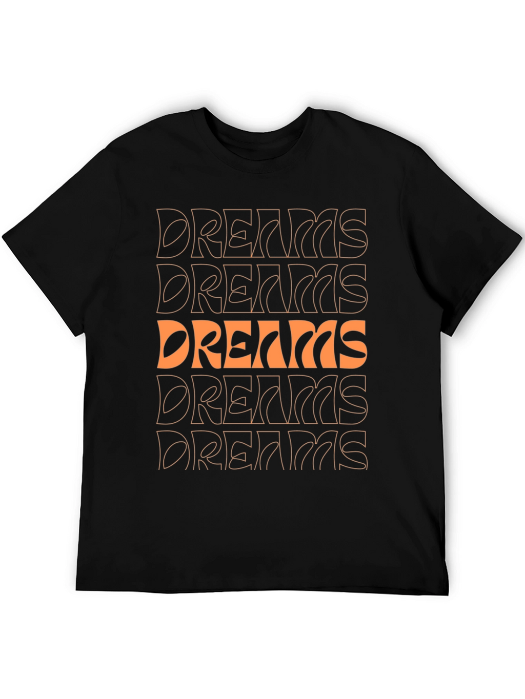 Dreams Graphic Print Crew Neck Tee - Black