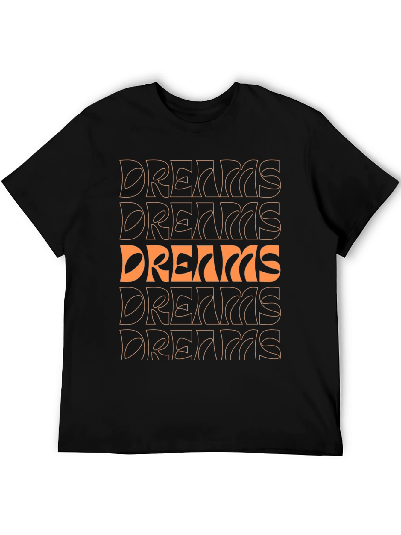 Dreams Graphic Print Crew Neck Tee - Black
