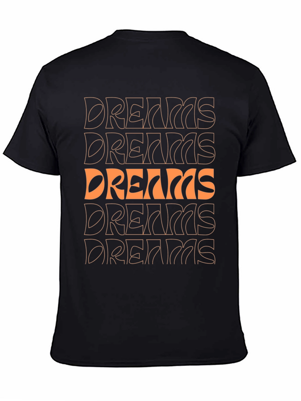 Dreams Graphic Print Crew Neck Tee - Black