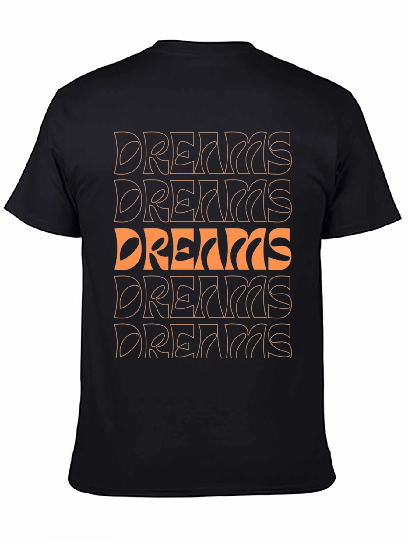 Dreams Graphic Print Crew Neck Tee - Black