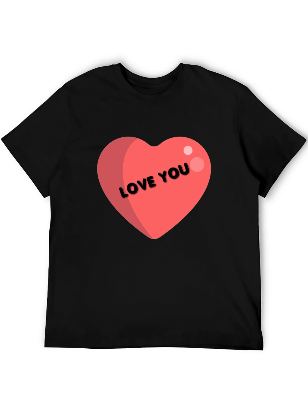 Love You Heart Graphic Tee - Black
