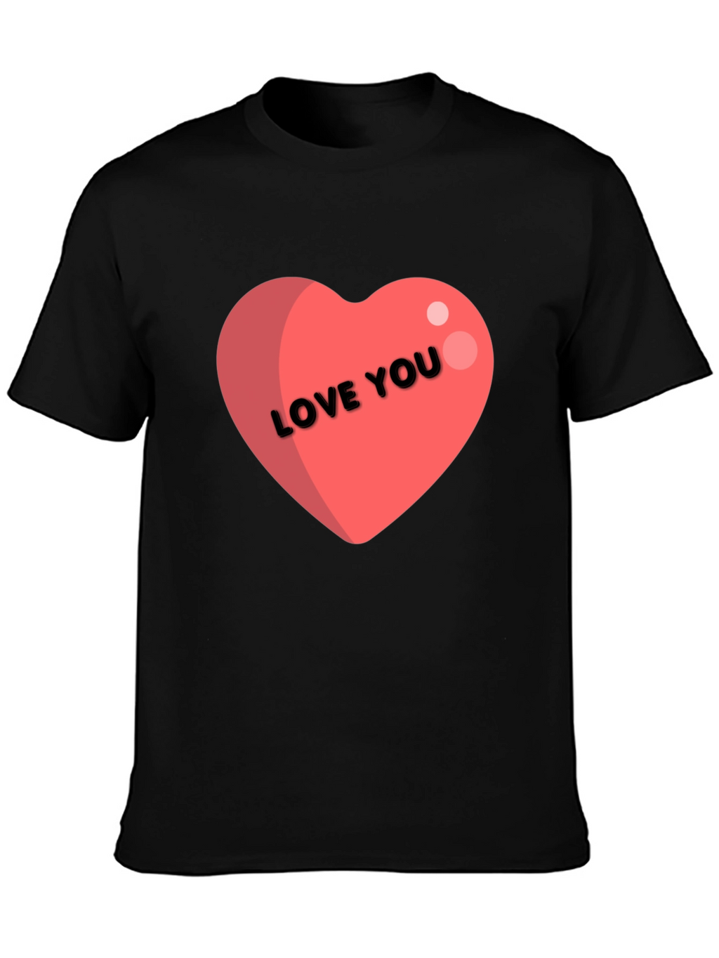 Love You Heart Graphic Tee - Black