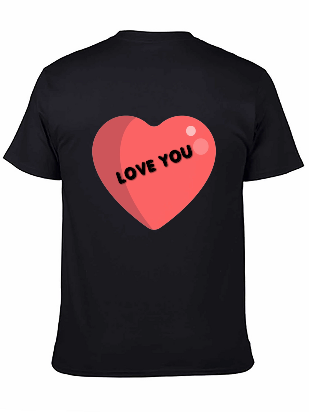 Love You Heart Graphic Tee - Black