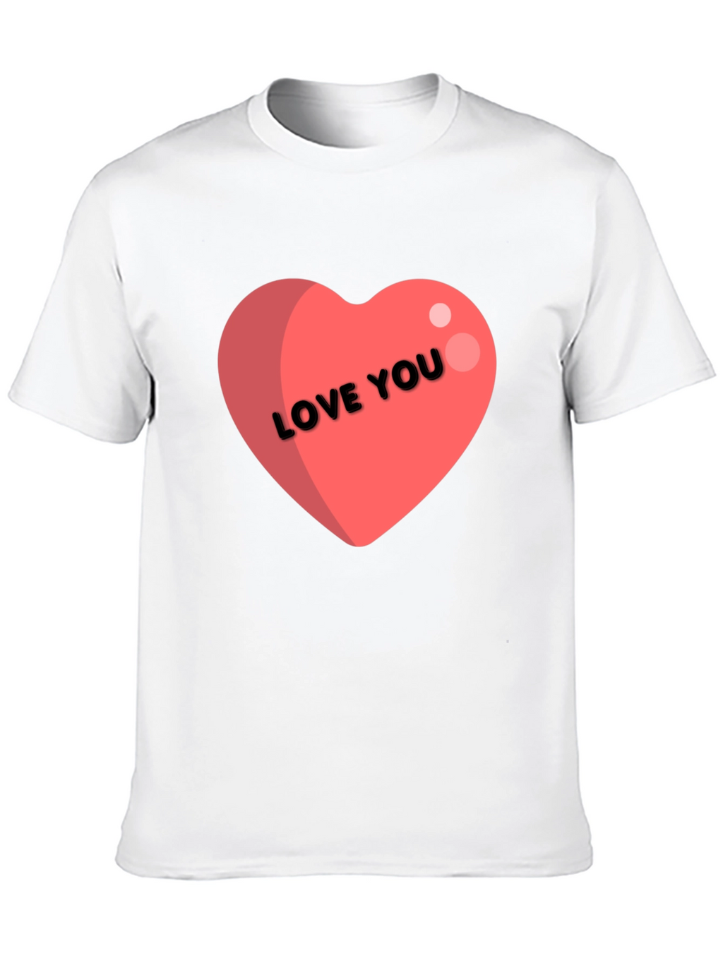 Love You Heart Graphic Tee - Black
