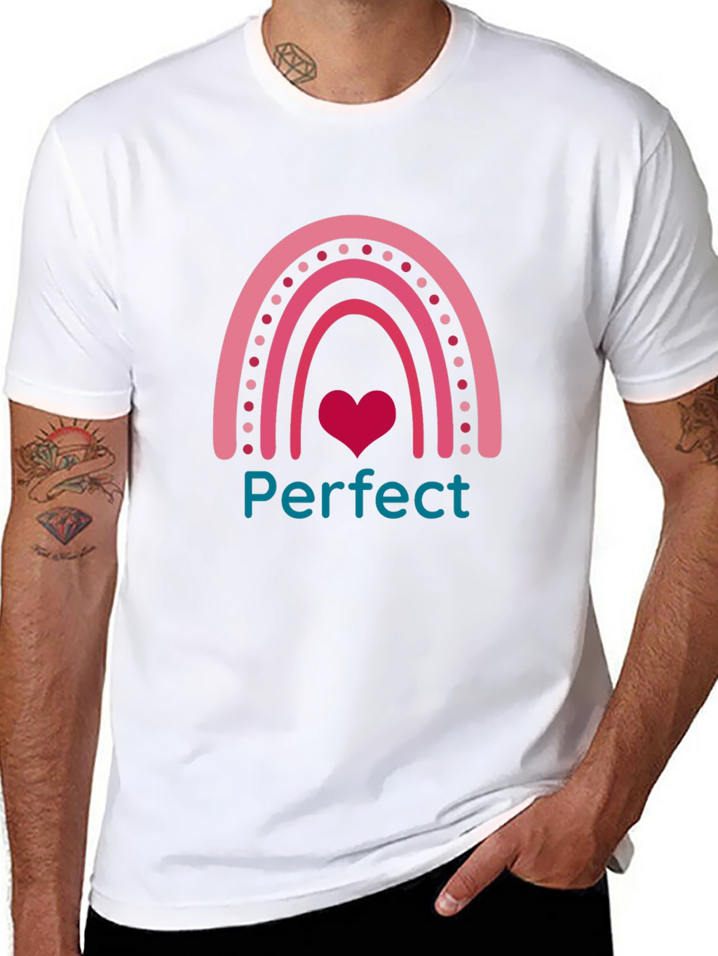 Perfect Rainbow Heart Graphic Tee - Unisex