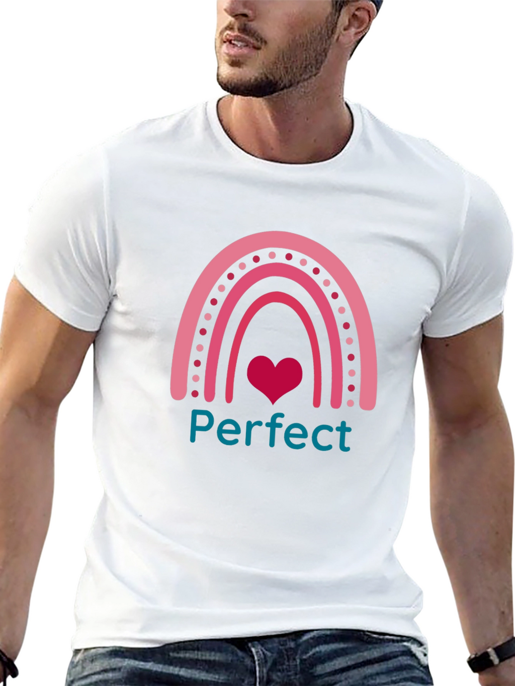 Perfect Rainbow Heart Graphic Tee - Unisex