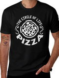 Pizza Circle of Life Graphic Tee - Black T-Shirt
